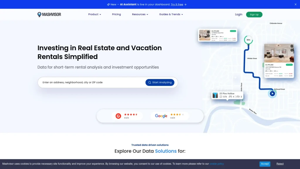 Mashvisor AI rental property analysis platform for real estate investors