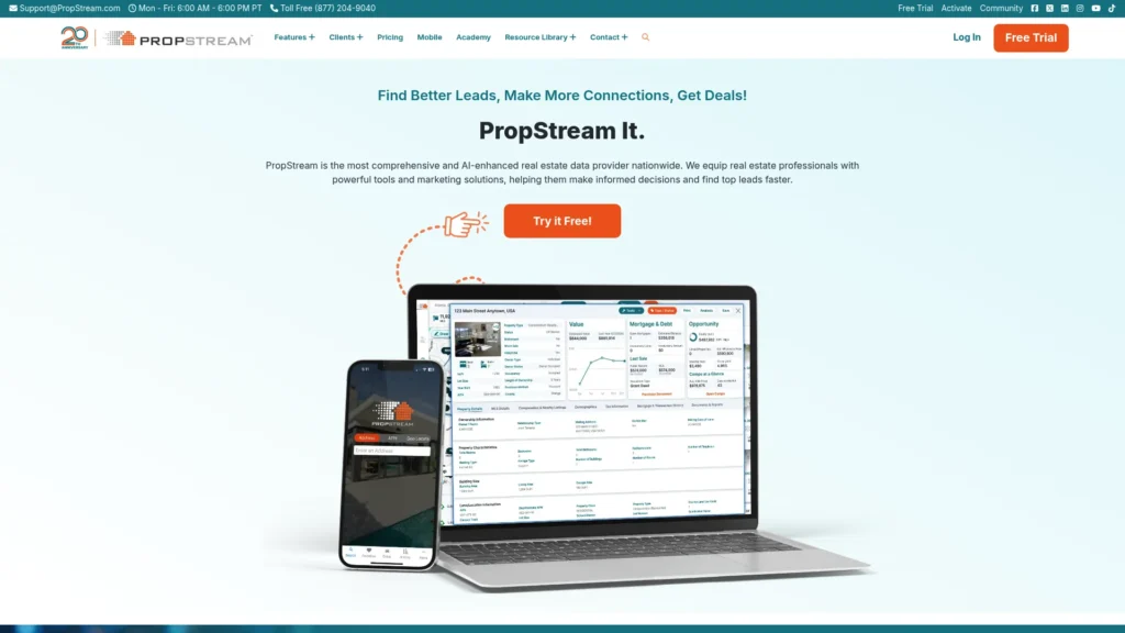 PropStream AI property data and off-market deal finding platform