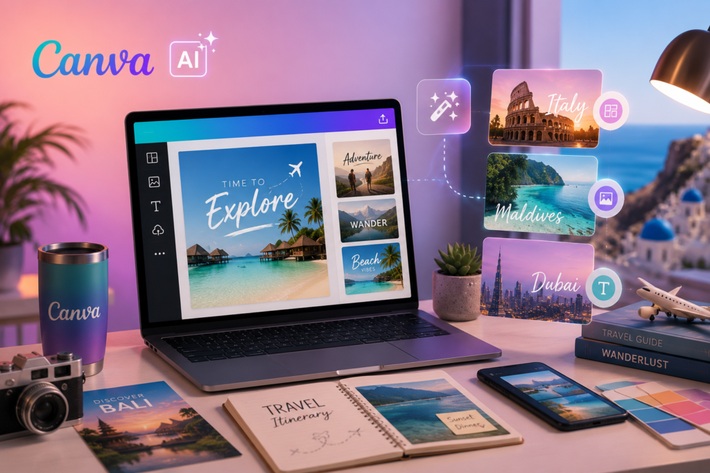 canva ai tools for travel agents
