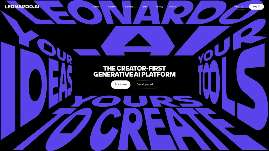 Leonardo AI homepage: the creator-first generative AI platform