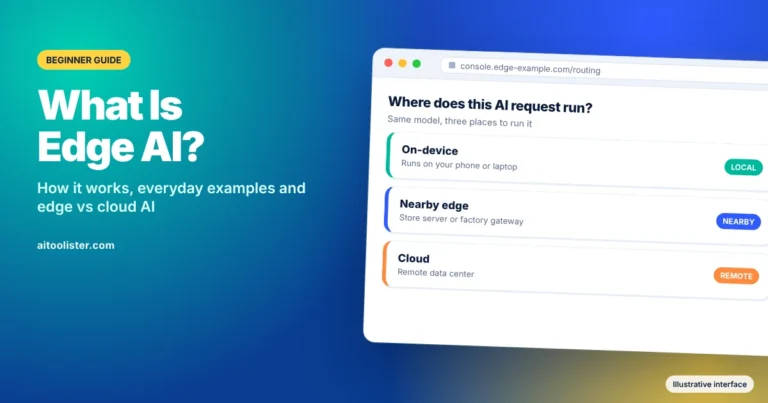 What is edge AI: the same AI request can run on the device, on a nearby edge server, or in the cloud